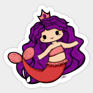 Cute Mermaid Illustration Sticker